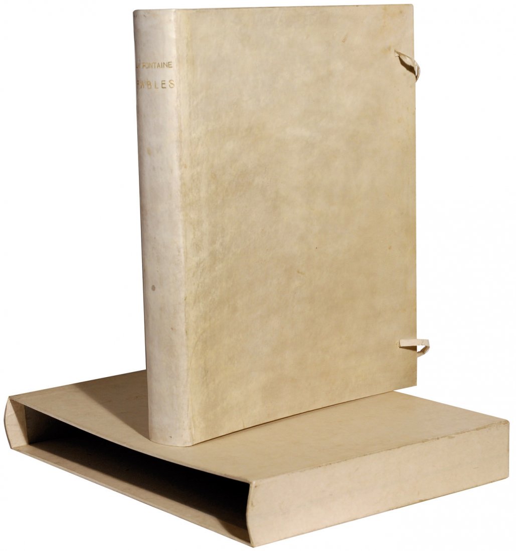 Paul Jouve & Françoislouis Schmied Fables: ENG Limited edition to 130 numbered copies (ours n. 42) signed by the publisher. Loose as issued,untrimmed edges. Widely illustrated by Jouve: 5 tail-pieces, 12 chapter headings, 12 platesand the cove