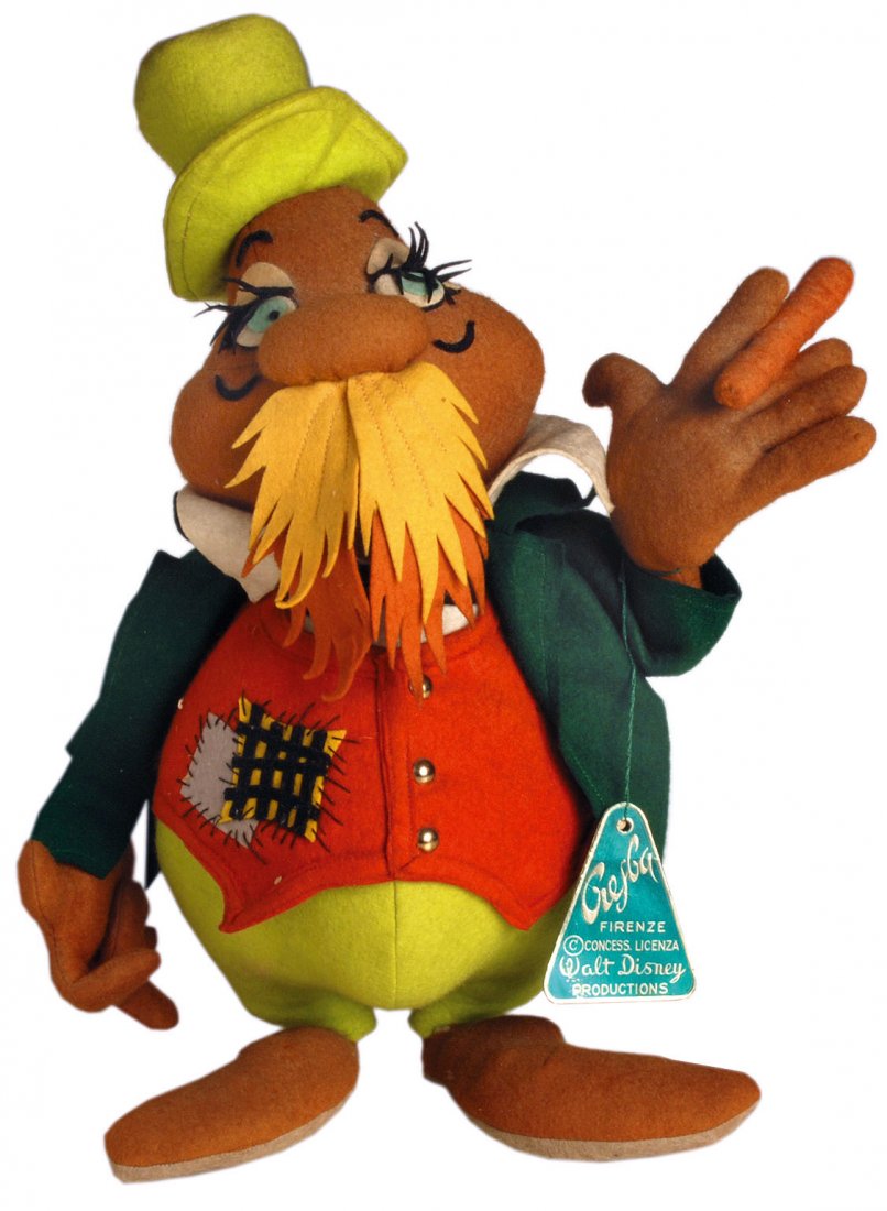 Alice. Il Tricheco: ENG Spectacular Lenci doll from Alice in Wonderland, early 50s. Excellent condition. IT Alice. Il Tricheco Spettacolare pupazzo in panno Lenci, h cm 32. Anni ’50. Eccellente stato.