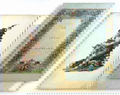 Le Petit Berger, Le Petit Savoyard: Par M. Bres. Paris, Chez Le­fuel, 1825. Coppia di volumi, collana Simples Histoires: Le Petit Berger e Le Petit Sa­voyard in cartonatura edito­riale, colorata a mano, cm 15x10, pp. 40, con una