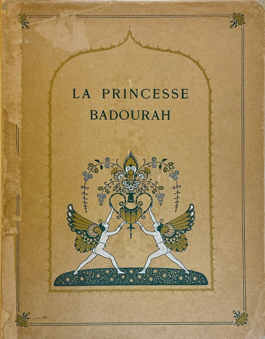 La Princesse Badourah Conte des Mille et une Nuits: EDMUND DULAC - La Princesse Badourah Conte des Mille et une Nuits. H. Piazza, Parigi, 1914, prima edizione. Brossura fi­gurata con ori, cm 30x23, pp. 120, con tavole a colori del Dulac applicate in c