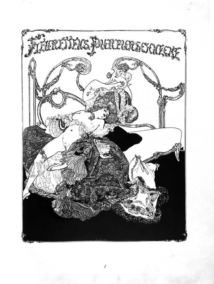 Fleurettens Purpurschnecke. Erotische Lieder: F.VON BAYROS - Fleurettens Purpurschnecke. Erotische Lieder.. Vienna, C.W. Stern, primi anni '10. Cm 23x29. Pp. 132. Edito privatamente in 500 esemplari, il nostro, n. 58, facente parte della ti­ratu