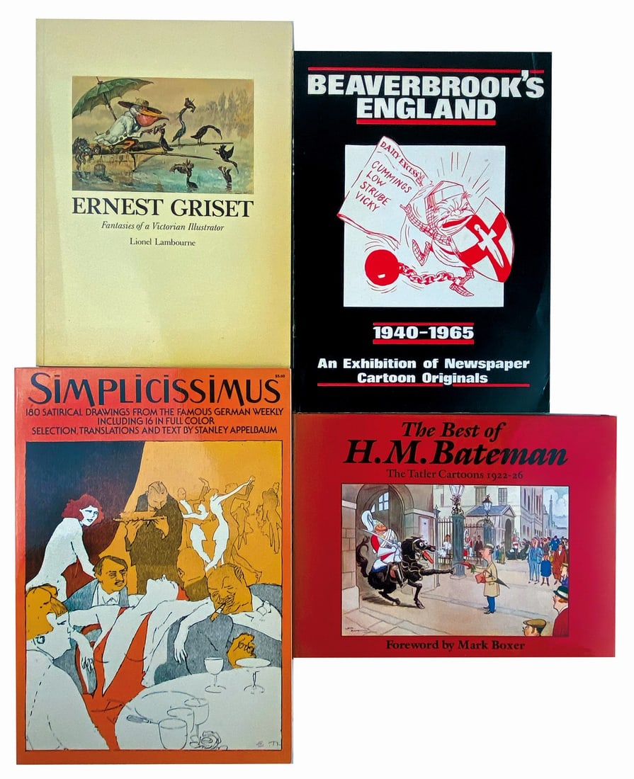 Simplicissimus, Beaverbook’s England e Altri: BATEMAN, BEAVERBROOK, GRISET - Simplicissimus, Beaverbook’s England, Griset, The Best of Bateman. Lotto di 4 volumi monografici: Simplicissimus, Dover, New York, 1975, brossura, cm 31x21,5; pp. 176,