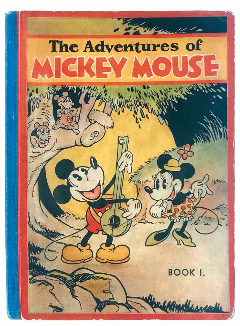 The Adventure of Mickey Mouse Book 1: David McKay Co. Philadelphia 1931. Prima edizione. Brossura cartoncino e dorso tela editoriale, cm 20,5x15,5; pp 32 figurate a colori. Ottimo esemplare, copertina esente da difetti e con buona patina;