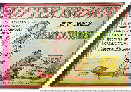 OUTCAULT - Buster Brown et Ses Resolutions: RICHARD FELTON OUTCAULT - Buster Brown et Ses Resolutions. Librairie Hachette, 1902/1903, Paris. Cartonato, cm 29,5x42. Pp. a colori, non numerate. Buon esemplare con scalfitture angoli destra