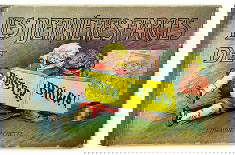 Les Dernieres Farces de Buster Brown: R.F. OUTCAULT - Les Dernieres Farces de Buster Brown. Libraire Hachette, Paris, n.d. ma 1905 circa. Cartonato, cm 27x42. Pp. a colori, non numerate. Frontespizio con scuritura al margine destro.