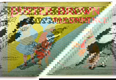 R.F. OUTCAULT - Buster Brown Recommence: Librairie Hachette, Paris, 1908. Cartonato, cm 28,5x42. Pp. a colori, non numerate. Raccolta di storie. Buon esemplare con ingialliture marginali.