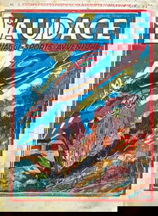 Audace: Viaggi, Sports, Avventure: G. L. BONELLI; BONGRANI - Audace: Viaggi, Sports, Avventure. Editrice Vecchi, 1933-1935. Sequenza dei primi 59 numeri dello storico giornale in legatura coeva. Primo volume da n. 1 a 34; secondo