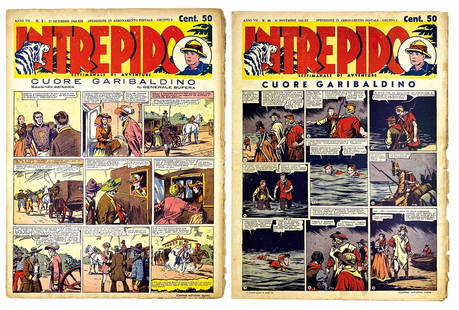 CHILETTO; SALEMME; VICHI - Intrepido 1941: Ed. Universo, annata completa dal n. 1 del dicembre 1940 al n. 52 del dicembre 1941. Cm 36x26. Pubblica "Cuore Garibaldino" di Vichi, "L'eroe della grande armada" di Chiletto, "Il principe azzurro"