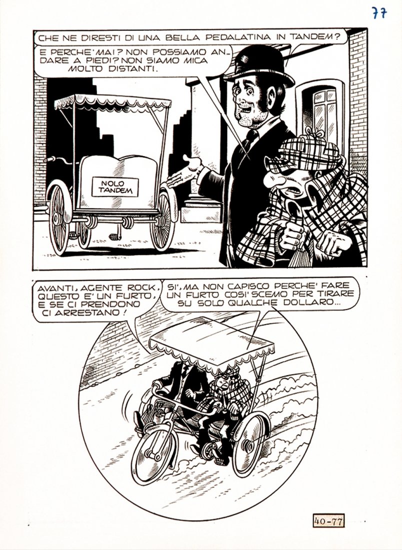 Magnus (Roberto Raviola) Alan Ford Ecologia: ENG Art published at page 77 of “Alan Ford”#40, published in October 1972. Pencil and ink on thin cardboard. Great condition. IT Magnus (Roberto Raviola) Alan Ford Ecologia Tavola di pagina 77 di 