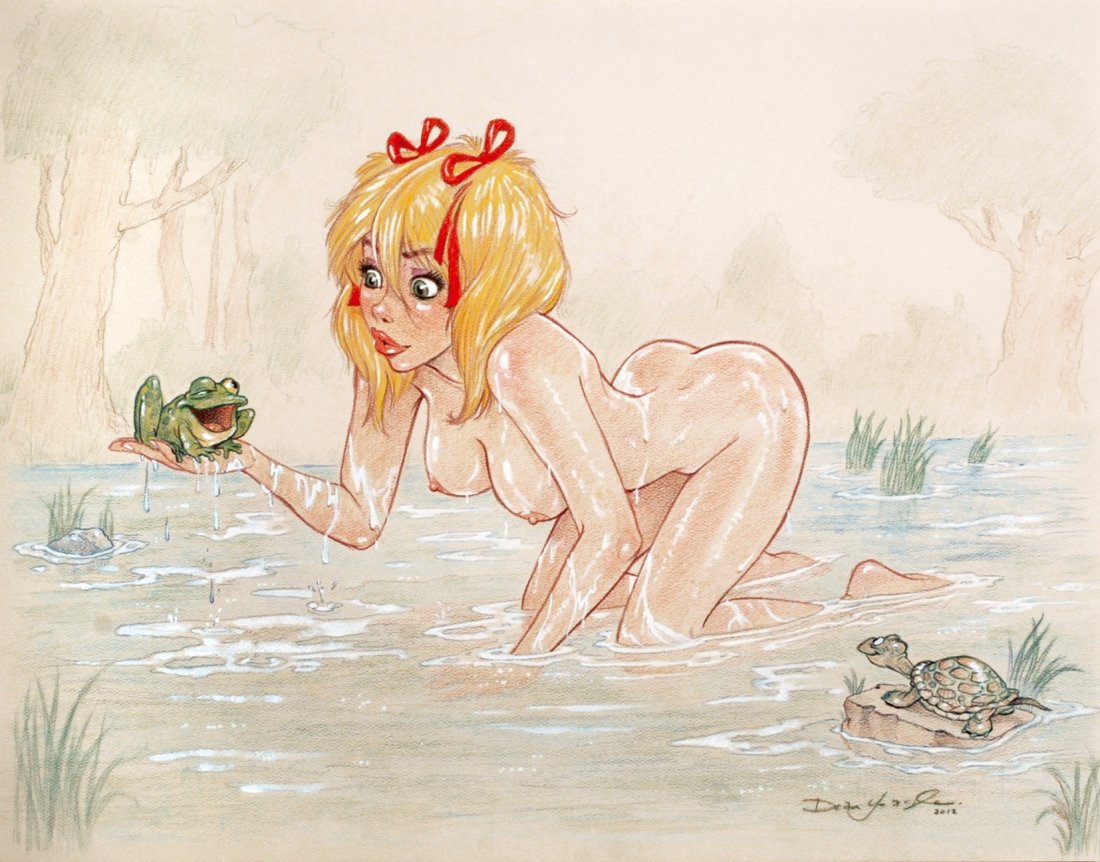 Dean Yeagle Natural Mandy: ENG Colour pencils and tempera on paper. Signed and dated 2012. IT Dean Yeagle Natural Mandy Matite colorate e tempera su carta da disegno cm 51x41. Firmata e datata 2012.