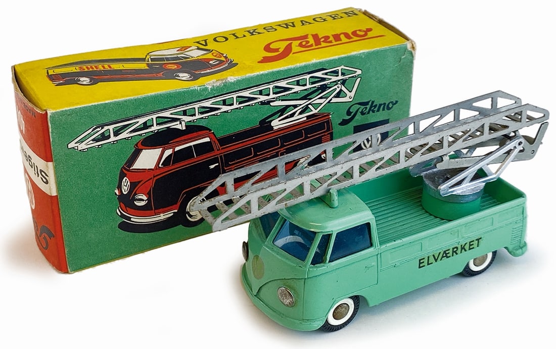 VW Kombi Elvaerket #404 con scatola: Tekno 1:43. Autoscala, DK, anni '60. Completo di scatola originale, ottimo stato. Raro.