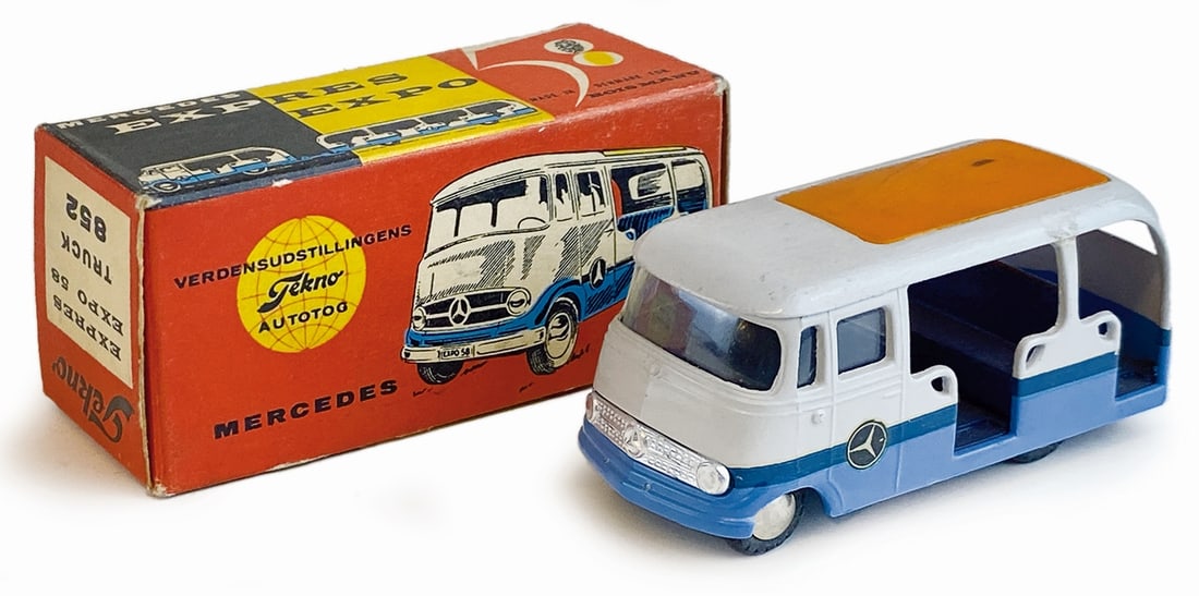 Mercedes Express Expo 58 Truck #852 con scatola: Tekno 1:43. DK, anni '60. Completo di scatola originale, ottimo stato.