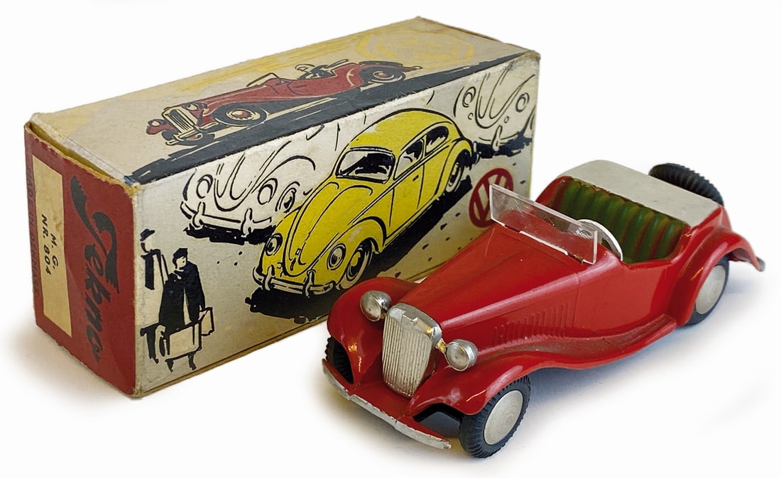 MG Spider #804 con scatola: Tekno 1:43. DK, anni '60. Completo di scatola originale. Ottimo stato.