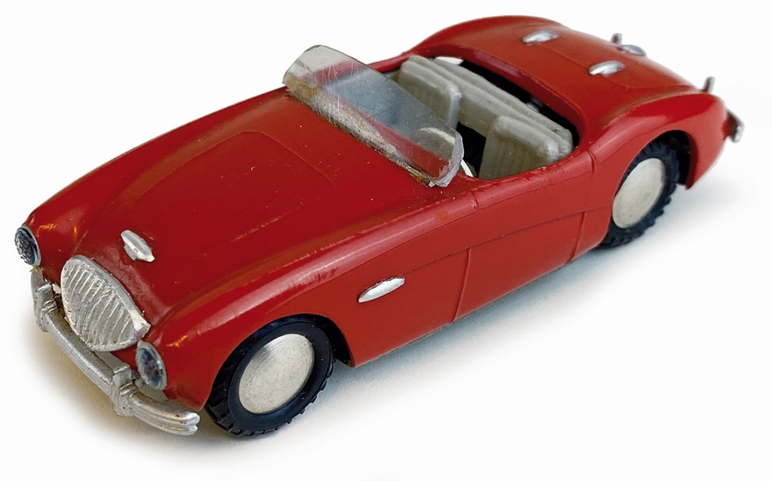 Austin Healey-100 Red, Grey #807: Tekno 1:43. DK, anni '60. Ottimo stato.