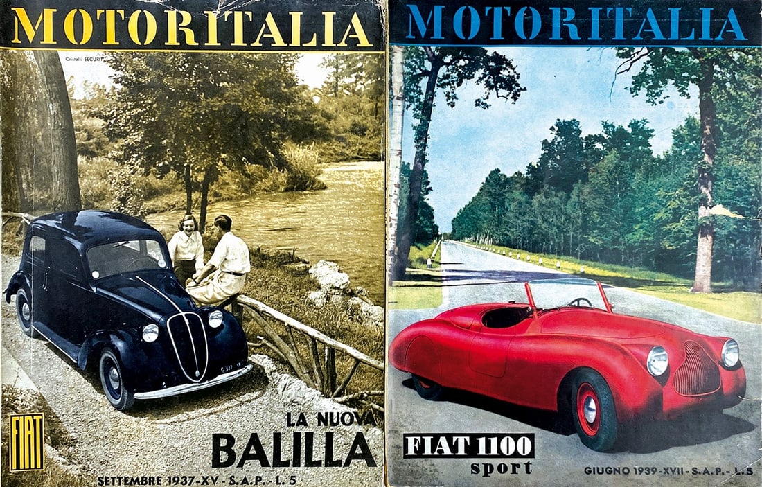 Motor Italia 1935 a 1939: Lotto composto da 23 fascicoli. Brossura cm 32x25 circa. 1935: gennaio, maggio, giugno, luglio. 1936: febbraio-marzo, aprile, agosto. 1937: gennaio-febbraio, marzo, da settembre a dicembre. 1939: anna