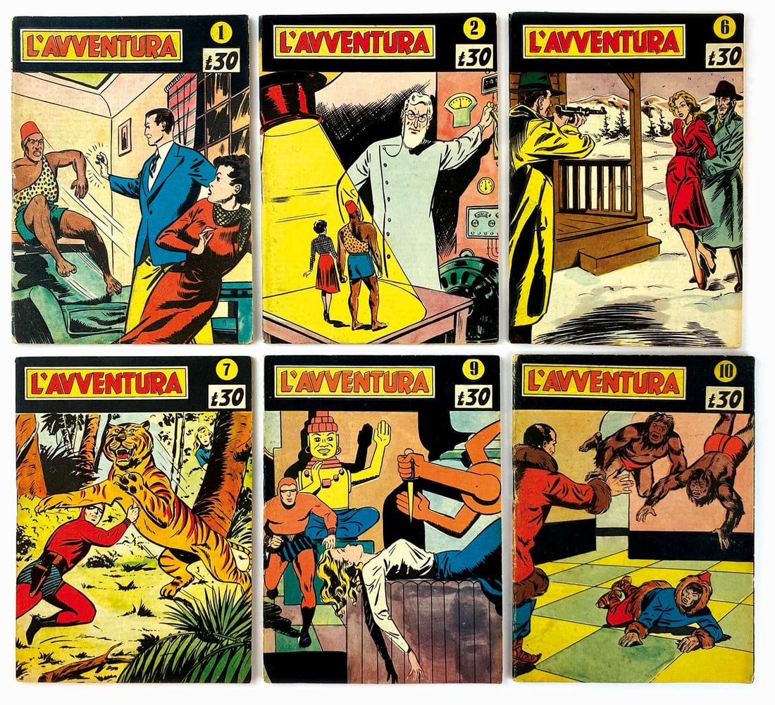 Avventura Libretto 2a serie completa: Capriotti, 1950. Spillati cm 17,5x12,5. Completa da n. 1 a 10. Edicola. ENG