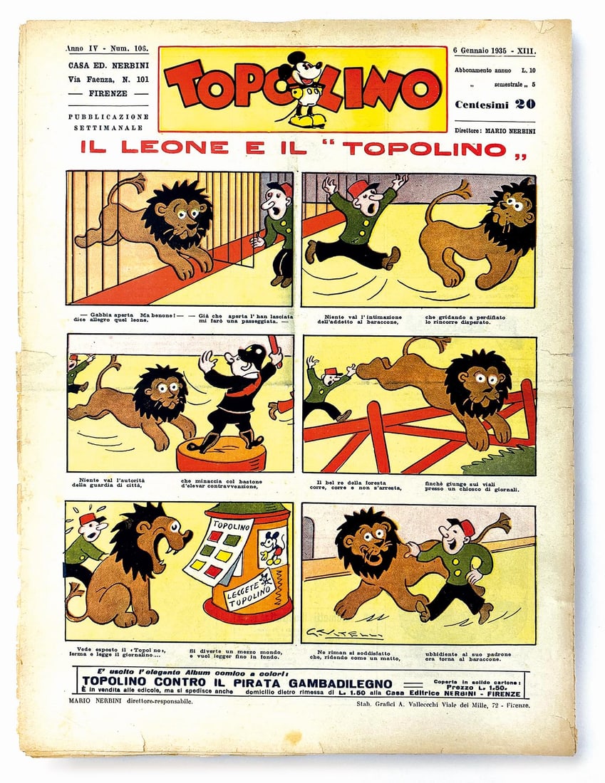 Topolino Giornale n. 106: Ottimo stato, minimi strappetti. ENG