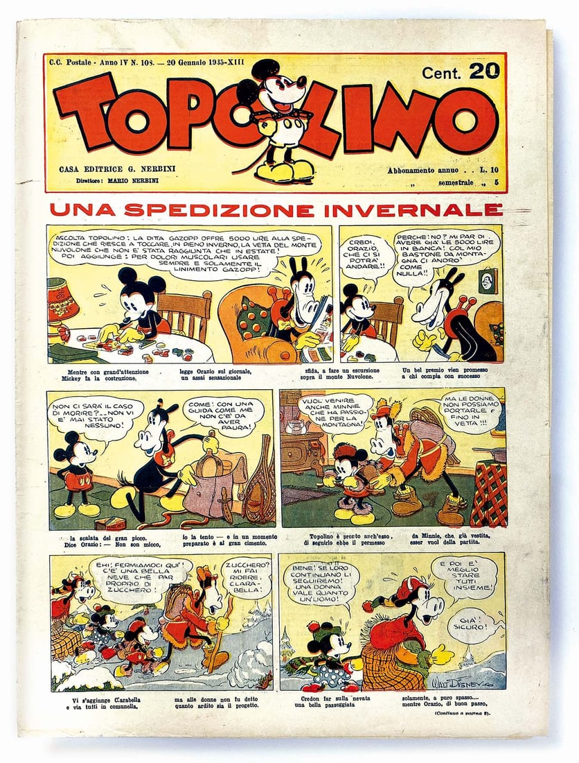 Topolino Giornale n. 108: Nuovo. Esente da restauri. ENG