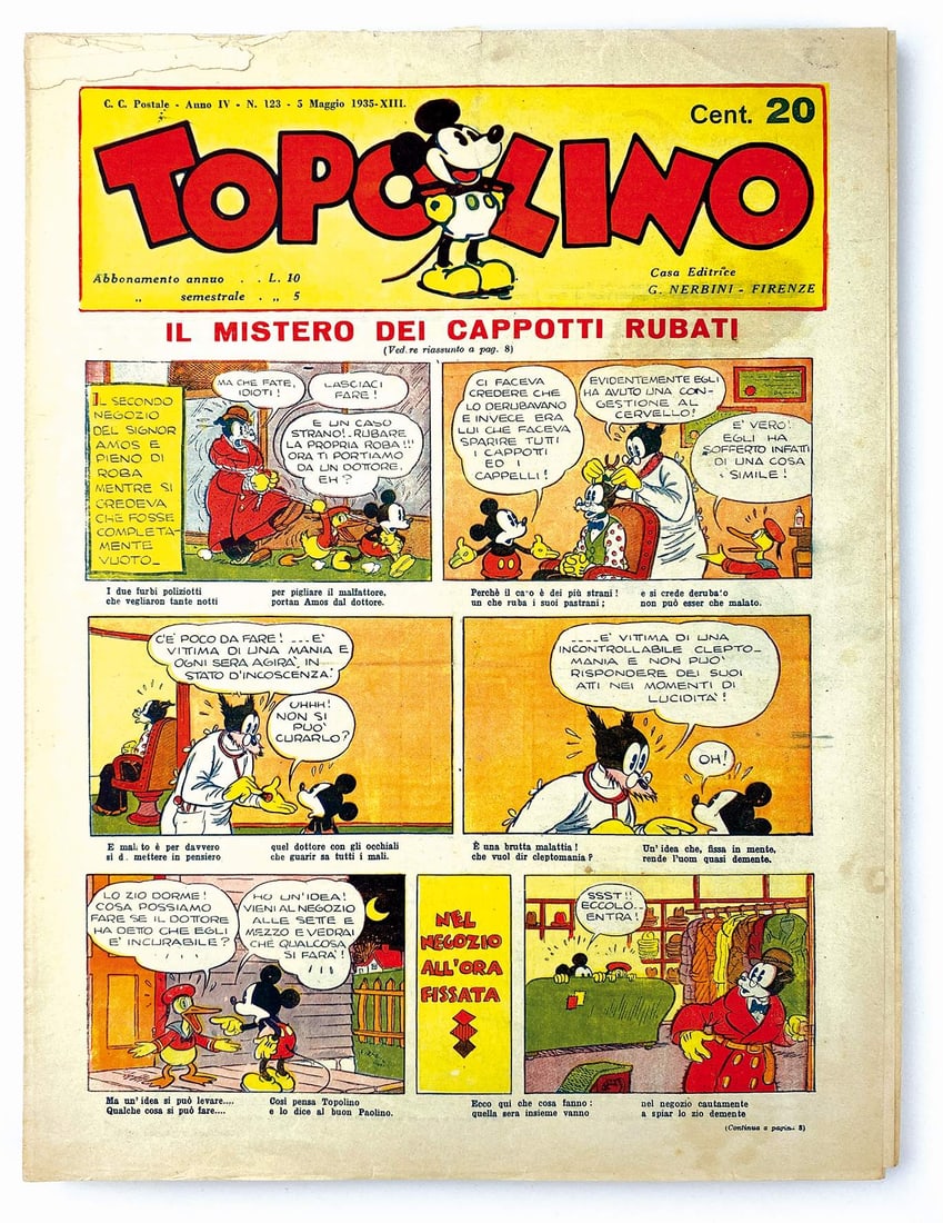 Topolino Giornale n. 123: Nuovo (spaginato col dito al margine superiore). ENG