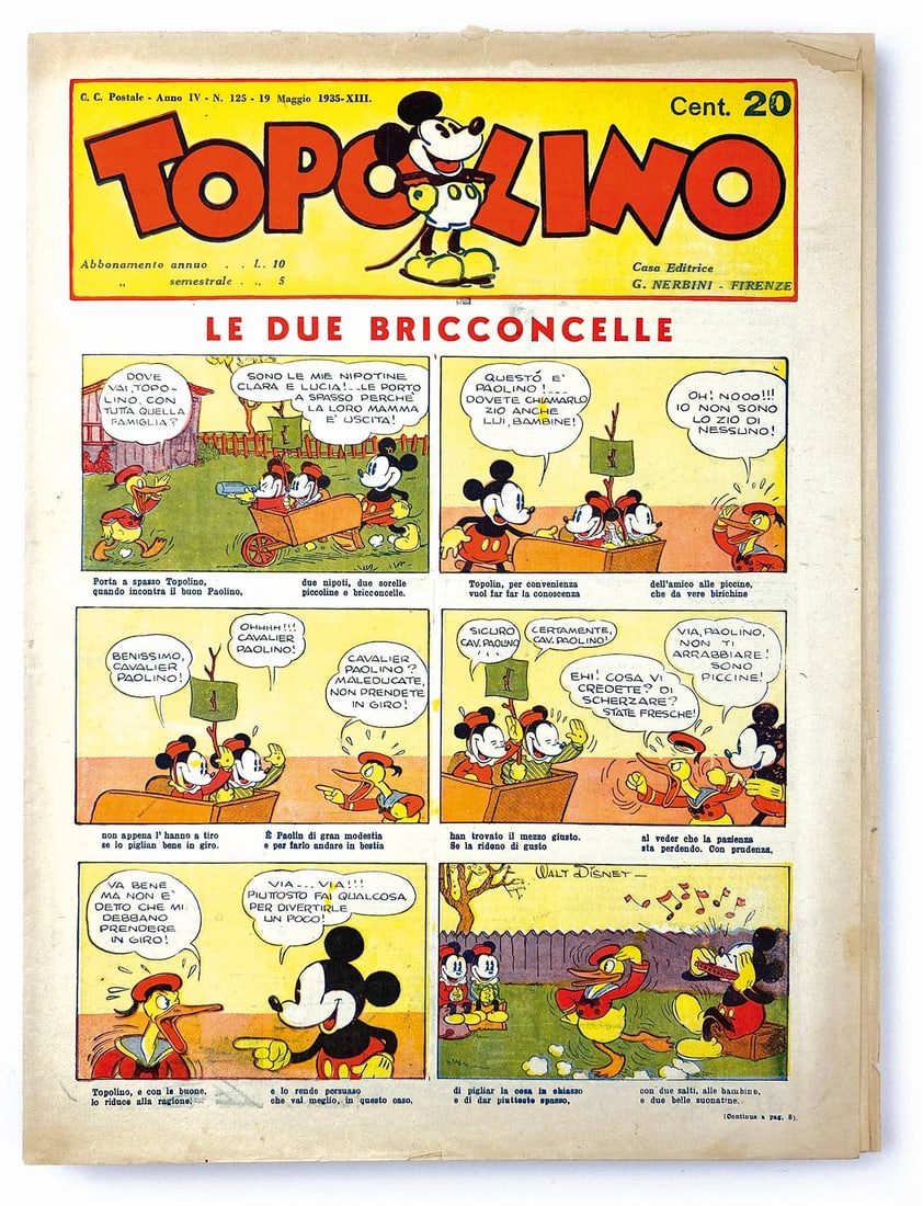 Topolino Giornale n. 125: Nuovo (spaginato col dito al margine superiore). ENG