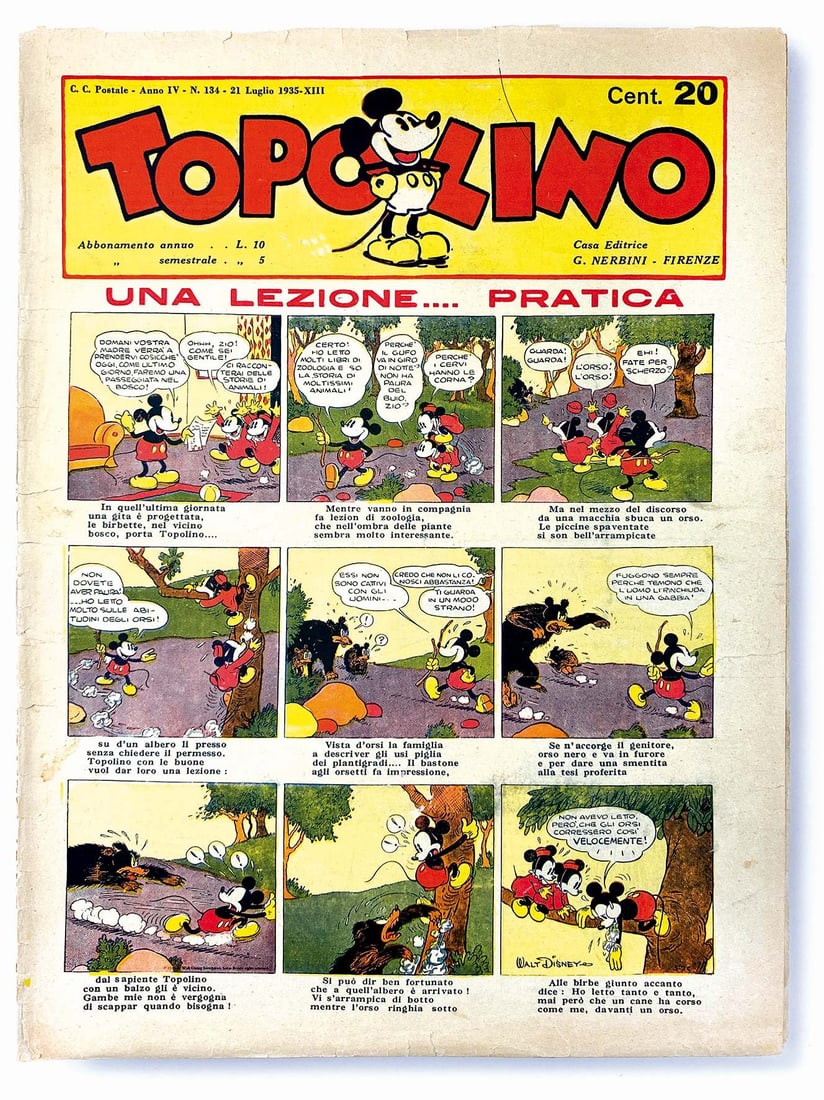 Topolino Giornale n. 134: Buono stato, copertine staccate. ENG