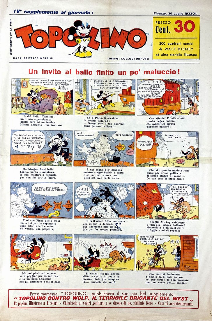 IV Supplemento al Giornale: Nerbini, 30 luglio 1933. Cm 52,5x35. Pp. 6. Pressoche' nuovo, sgualciture marginali. ENG