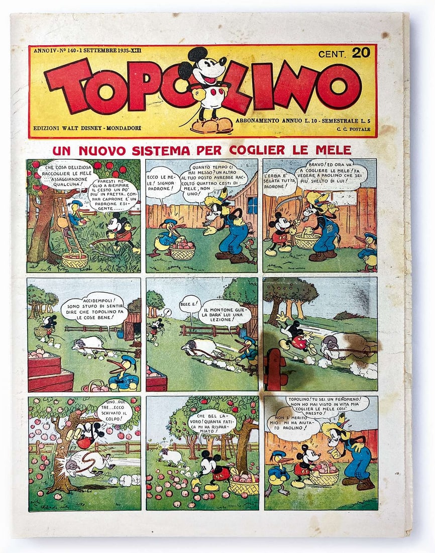 Topolino Giornale 1935: Lotto composto da 9 giornali, nn. 140 a 142, 144 a 149. Ottimo stato, con minimi difetti. Lotto da esaminare. ENG