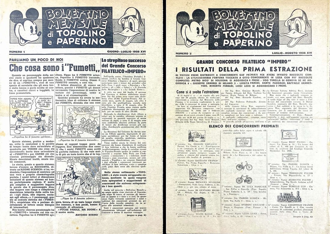 Bollettino Mensile di Topolino e P. Nn. 1-2 (1 of 1)