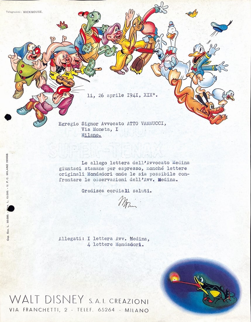 Lettera Intestata Walt Disney S.A.I. (1 of 1)