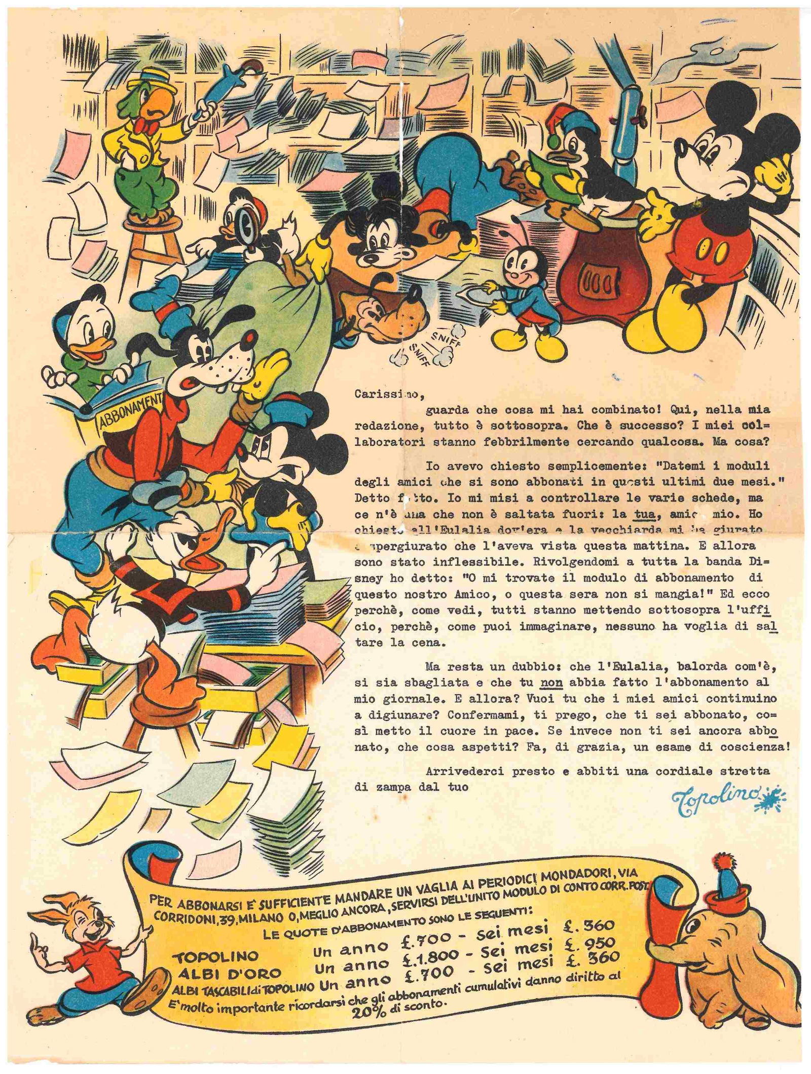 Sollecito Rinnovo Abbonamento Dopoguerra: Lettera Sollecito Rinnovo Abbonamento Primo Dopoguerra. Lettera di sollecito. Cm 28x21. Discreto stato con ingialliture. ENG