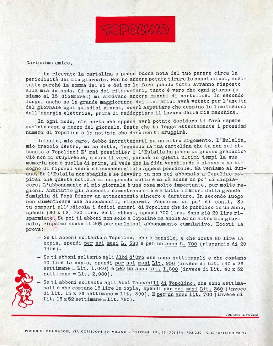 Lettera Abbonamento 1949 (1 of 1)