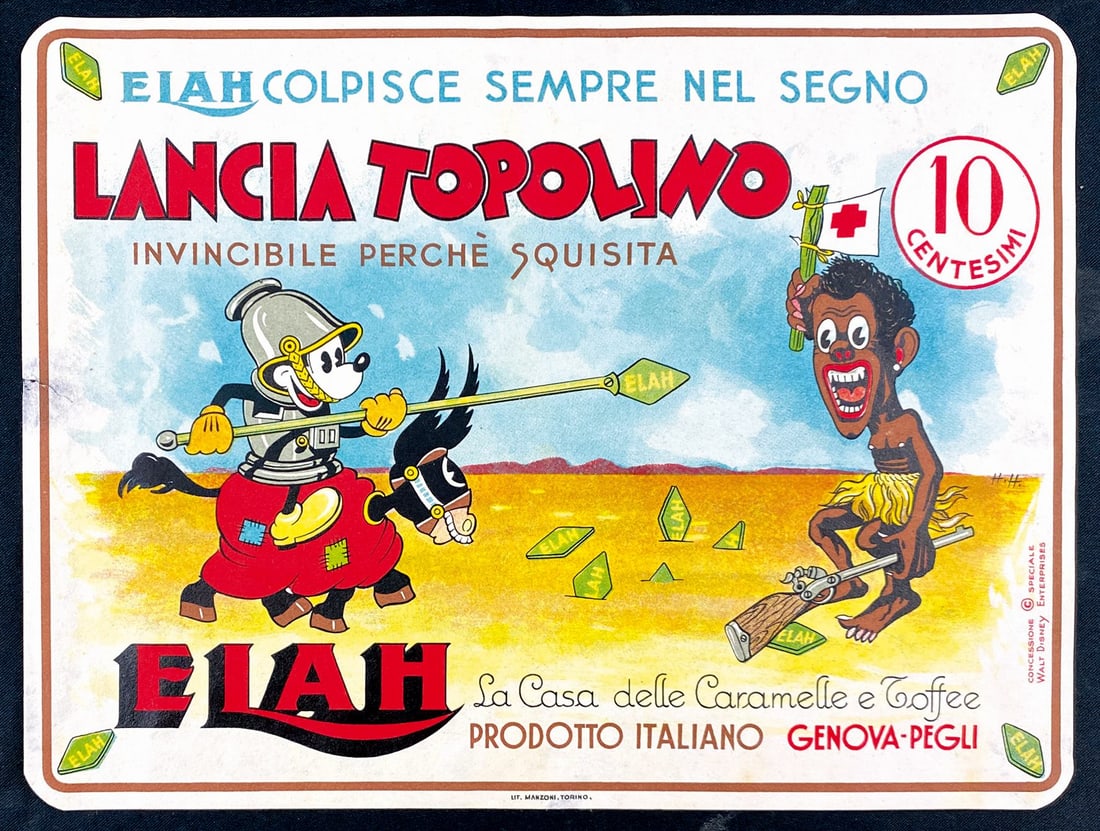 Lancia Topolino Elah: Affichette litografica, cm 15,5x21. Eccellente stato. ENG