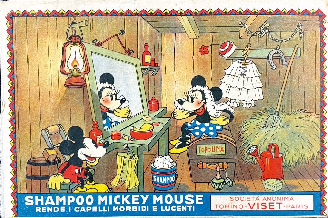 Shampoo Mickey Mouse Viset: Busta promozionale, meta' anni '30. Cm 10x15. Ottimo stato. ENG