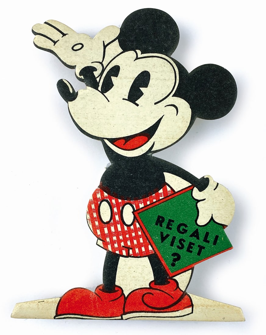 Topolino Regali Viset?: Sagoma promozionale autoportante, sagomata. Cm 13x9 circa. Eccellente stato. ENG