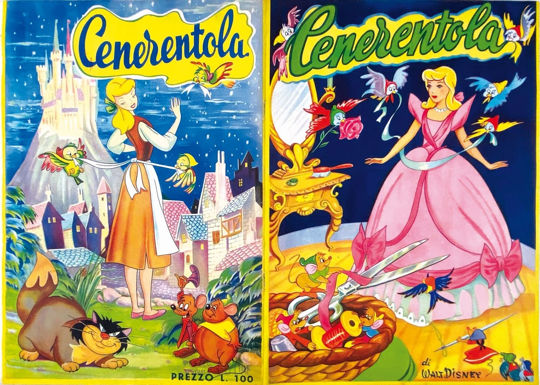 Cenerentola Album Figurine Lampo: Edizioni Lampo, Anno I n. 3. Non datato ma 1952. Spillato, cm 31x21,5. Completo delle 240 figurine a colori. In conservazione da edicola/magazzino. Copertine lisce e perfette. Assai raro in questo sta