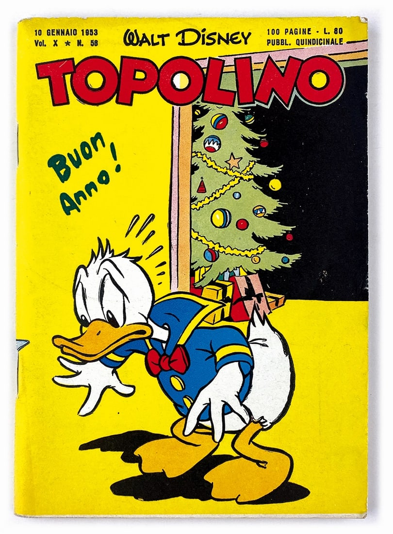 Topolino Libretto n. 58: Mondadori, 10 gennaio 1953. Spillato cm 18x12,5 circa. Edicola: copertina con bella patina, dorso esente da scriminatura bianca. Interno eccellente, completo di bollino e giochi non giocati. Completo