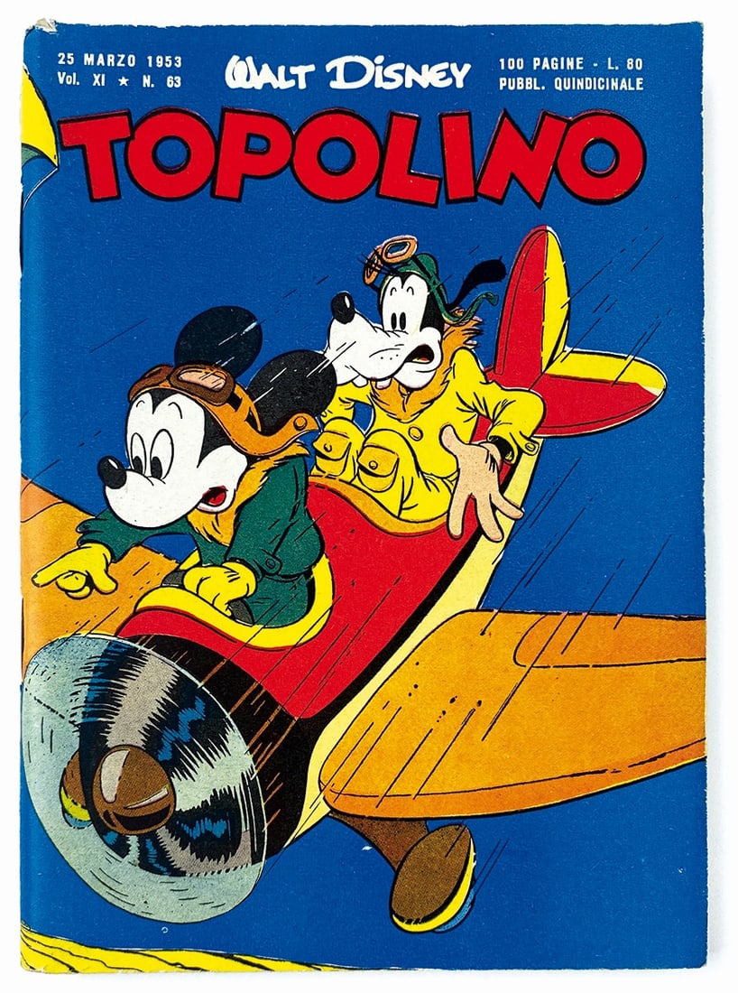 Topolino Libretto n. 63: Mondadori, 25 marzo 1953. Spillato cm 18x12,5 circa. Nuovissimo: copertine con bella patina, scalfittura da taglierina al margine alto del dorso, consueta scriminatura bianca al dorso. Interno eccelle