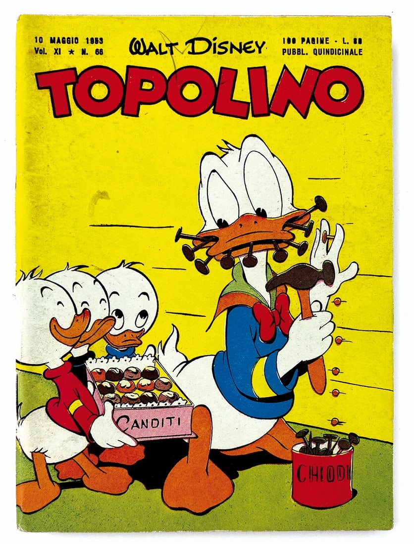 Topolino Libretto n. 66: Mondadori, 10 maggio 1953. Spillato cm 18x12,5 circa. Nuovo: pinzette brillanti. Interno eccellente, completo di bollino e giochi non giocati. Esente da restauri. ENG