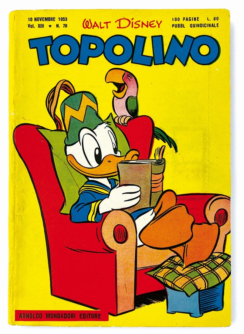 Topolino Libretto n. 78: Mondadori, 10 novembre 1953. Brossura con spillatura interna cm 18x12,5 circa. Nuovissimo, edicola: esente da piega d'apertura. Pinzette non affioranti. Interno eccellente, completo di bollino e gioch