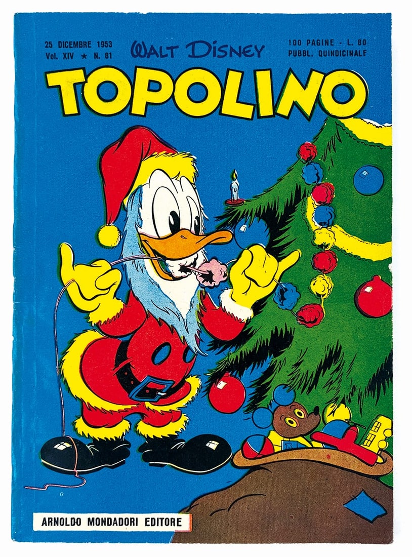 Topolino Libretto n. 81: Mondadori, 25 dicembre 1953. Brossura con spillatura interna cm 18x12,5 circa. Nuovo. Interno eccellente, completo di bollino e giochi non giocati. Esente da restauri. ENG