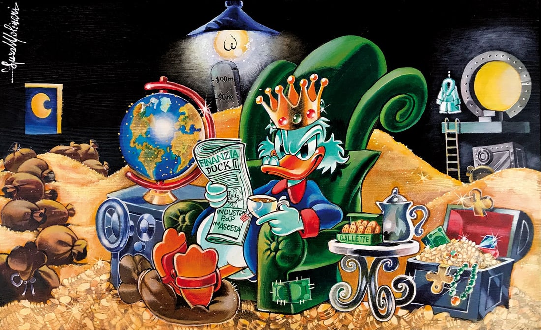 LARA MOLINARI - My Gold World: Dipinto a olio su legno, cm 46x77. Firmato. Non datato ma 2025. Eccellente stato. ENG Oil painting on wood, cm 46x77. Signed. Undated, but 2025. Excellent condition.