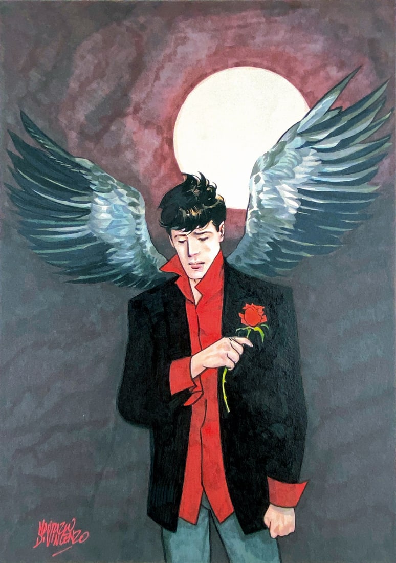 MAURIZIO DI VINCENZO - Ali: Illustrazione tecnica mista su cartoncino, cm 29,5x21, firmata. Non datata ma 2020 circa. Ottimo stato. ENG Original illustration, mixed media on thin cardboard, cm 29.5x21. Signed. Not dated but 2020