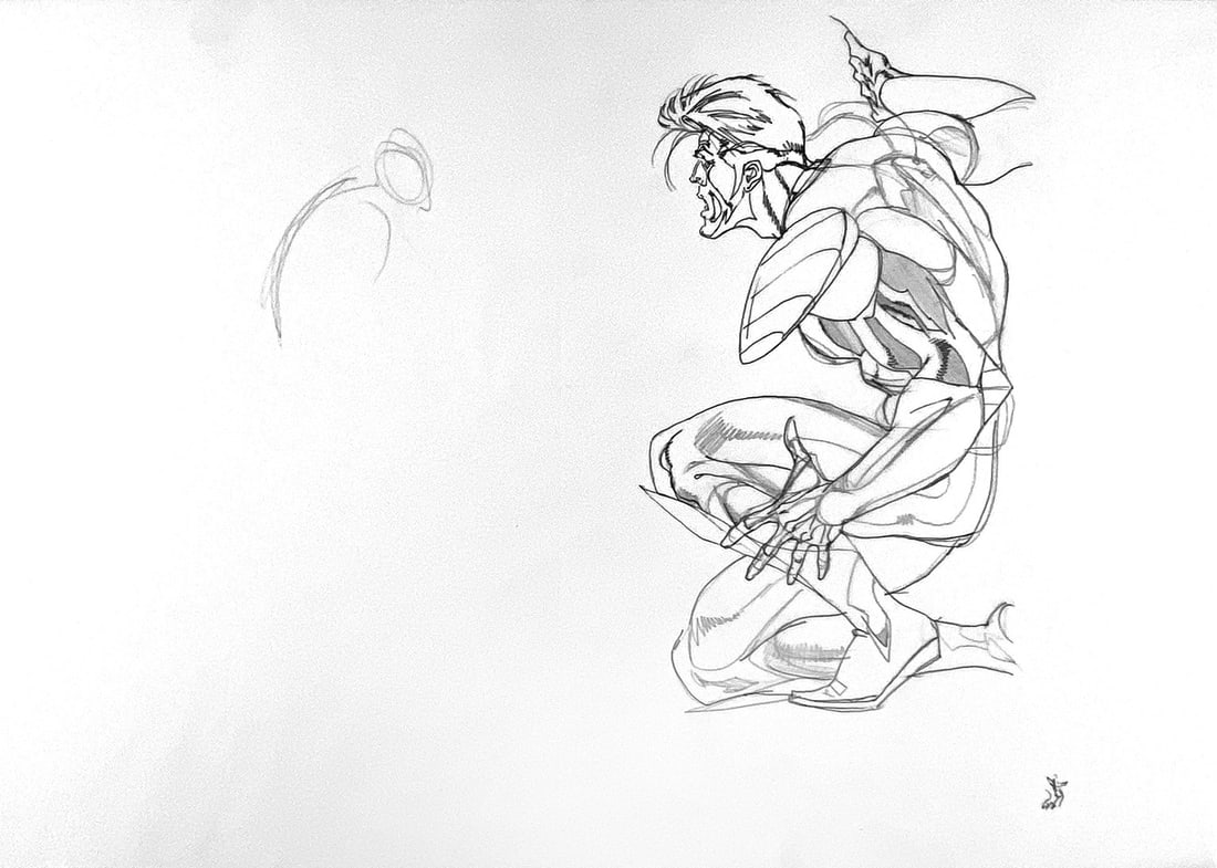 CASTELLINI - Nathan Never: Il Satellite: CLAUDIO CASTELLINI - Nathan Never: Il Satellite Killer. Studio preliminare per la copertina del n. 44, Bonelli, 1995. Matita e china su carta velina, cm 29,5x42 (opera cm 26x15). Ottimo stato. ENG Pre