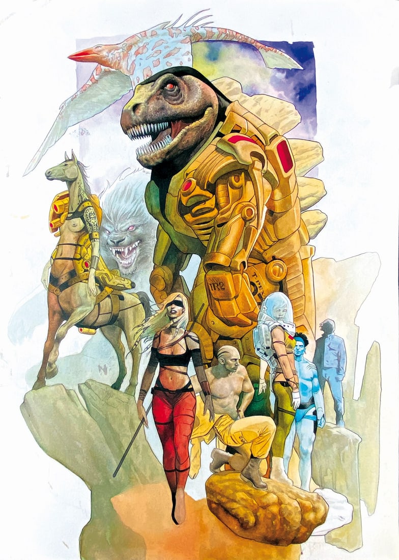 ARTURO LOZZI - Fantasy: Illustrazione matita, china ed acquerello su cartoncino. Cm 42x29,5. Non datata ma 2005. Ottimo stato.