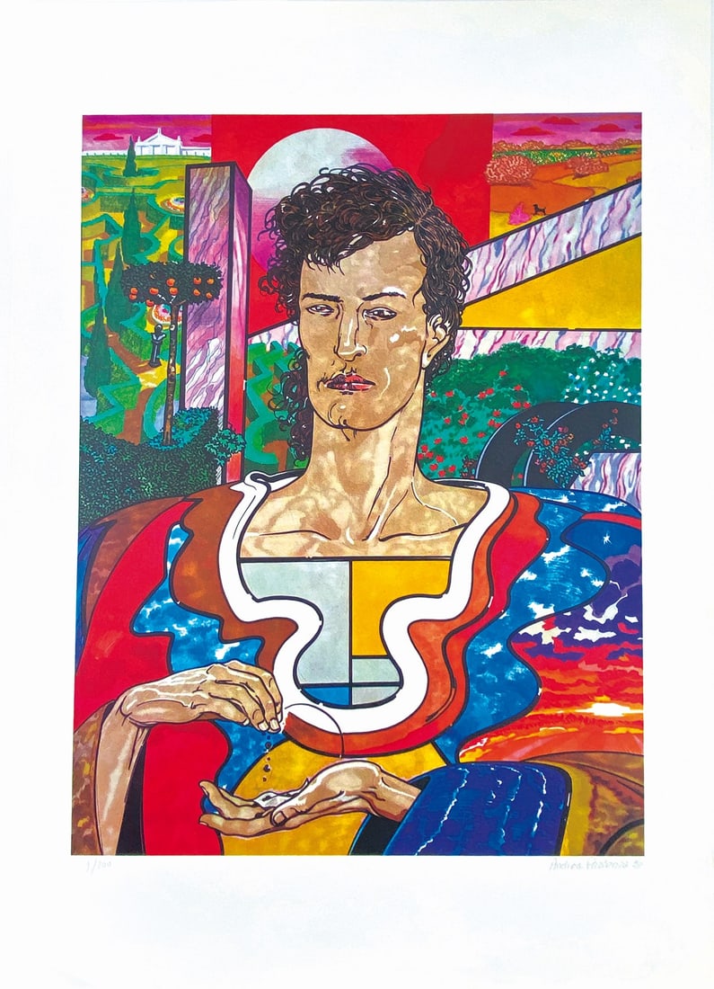 ANDREA PAZIENZA - La Canna: Litografia, cm 70x50. Esemplare n. 9/200, firmato dall'artista e datata 1983. ENG Limited edition lithography, cm 70x50. Ours #9/200, signed by the Artist and dated 1983.