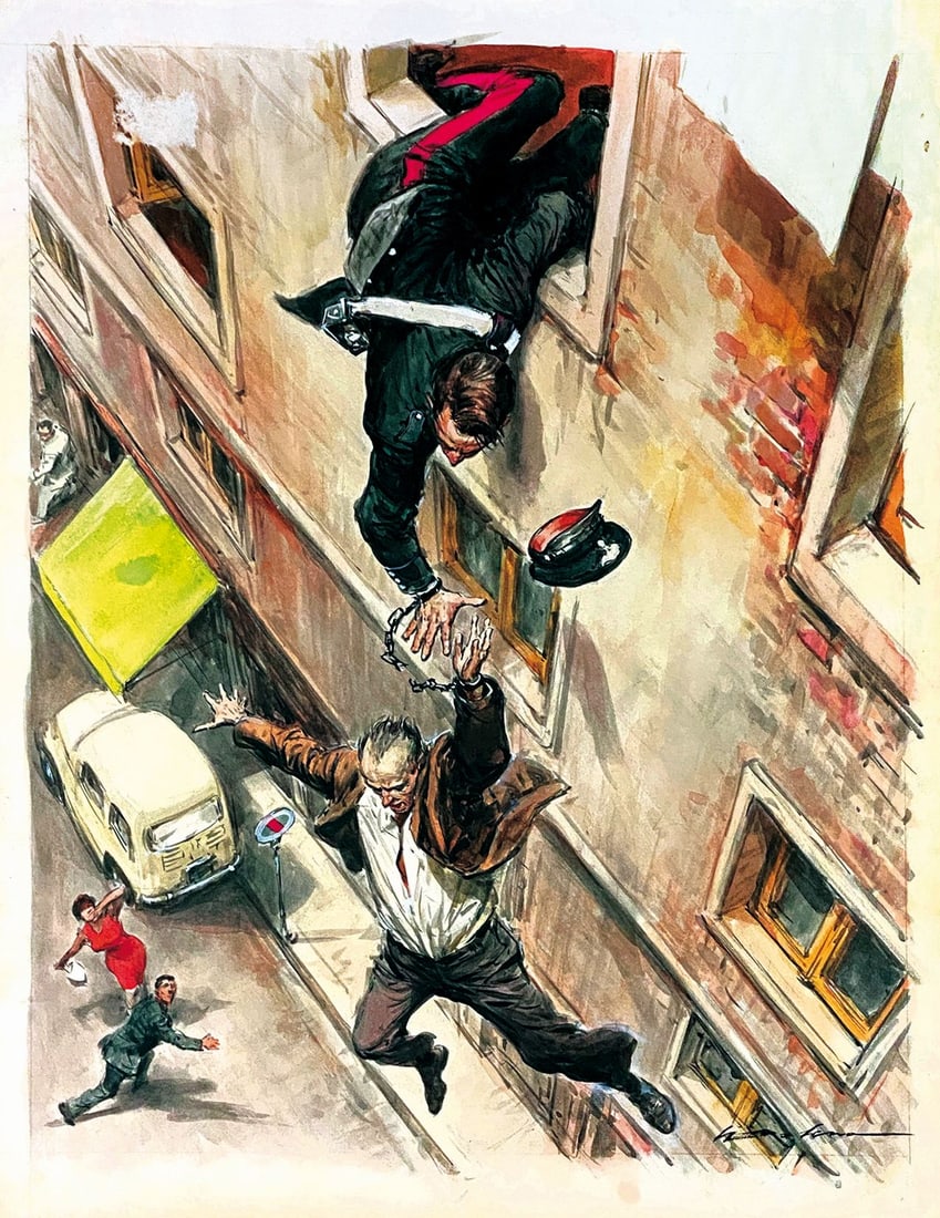 WALTER MOLINO - Copertina Grand Hotel: Originale di copertina anni '60. Matita e acquerello su cartoncino, cm 37x28. Firmato. Ottimo stato. In cornice. ENG Original cover art, 1960s. Pencil and watercolour on thin cardboard, cm 37x28. Sign
