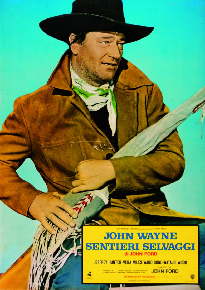 Sentieri selvaggi: ENG A set composed by 4 lobby cards in Italian edition (2 for The Searchers and 2 for The Man who shot Liberty Valance). IT Sentieri selvaggi Regia di John Ford. Con John Wayne, Jeffrey Hunter, Nata