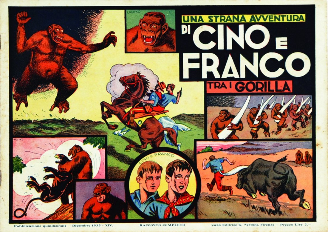 Avventure di Cino e Franco quinto episodio: ITA Avventure di Cino e Franco quinto episodio Una strana avventura di Cino e Franco tra i gorilla, dicembre 1935. Prima edizione. Edicola.