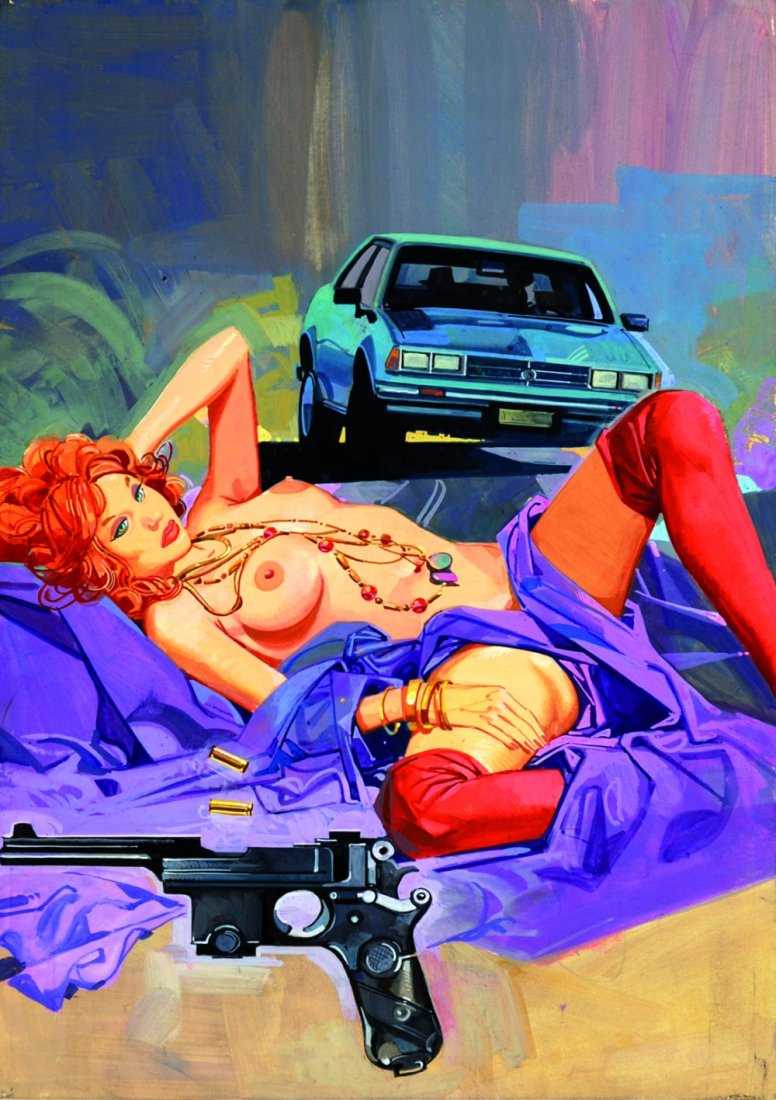 FERDINANDO TACCONI Originale di copertina per Zip: ENG Original cover art. Tempera on cardboard. ITA FERDINANDO TACCONI Originale di copertina per Zip Tempera su cartone cm 25,5x36,5.