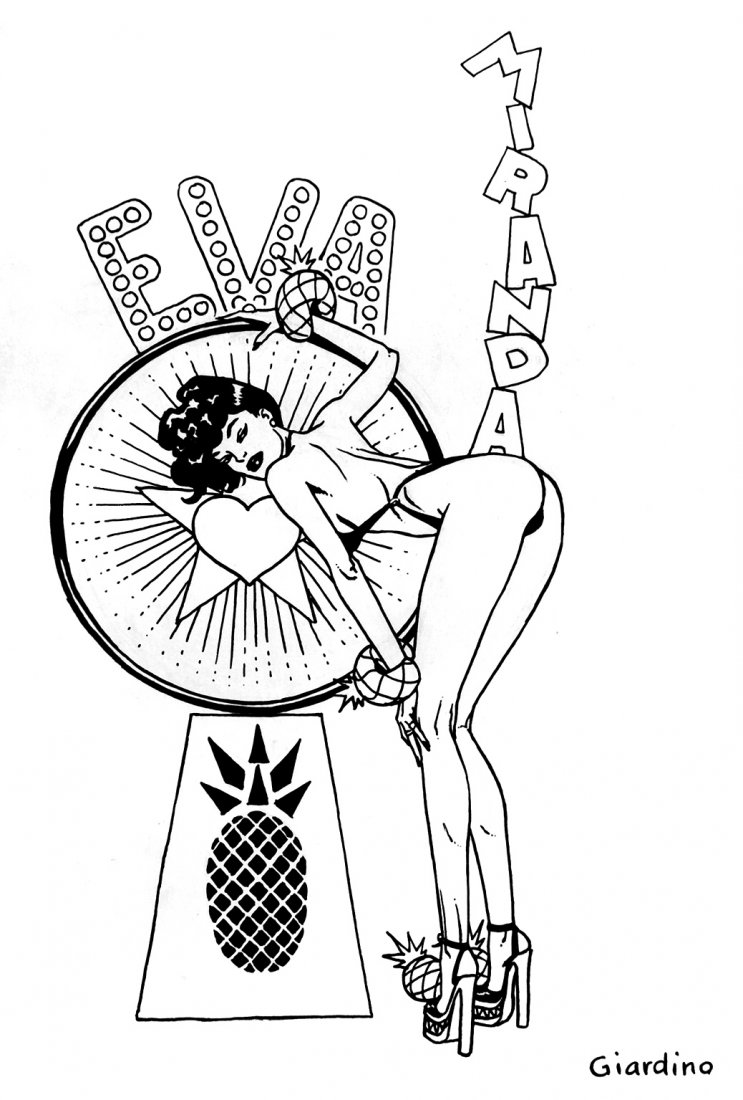 VITTORIO GIARDINO Eva Miranda: ENG Original illustration for the Grifo editions book. Pencil and ink on paper. Artist's stamp, signature and date (2009) on back. ITA VITTORIO GIARDINO Eva Miranda Illustrazioneoriginale del volume e
